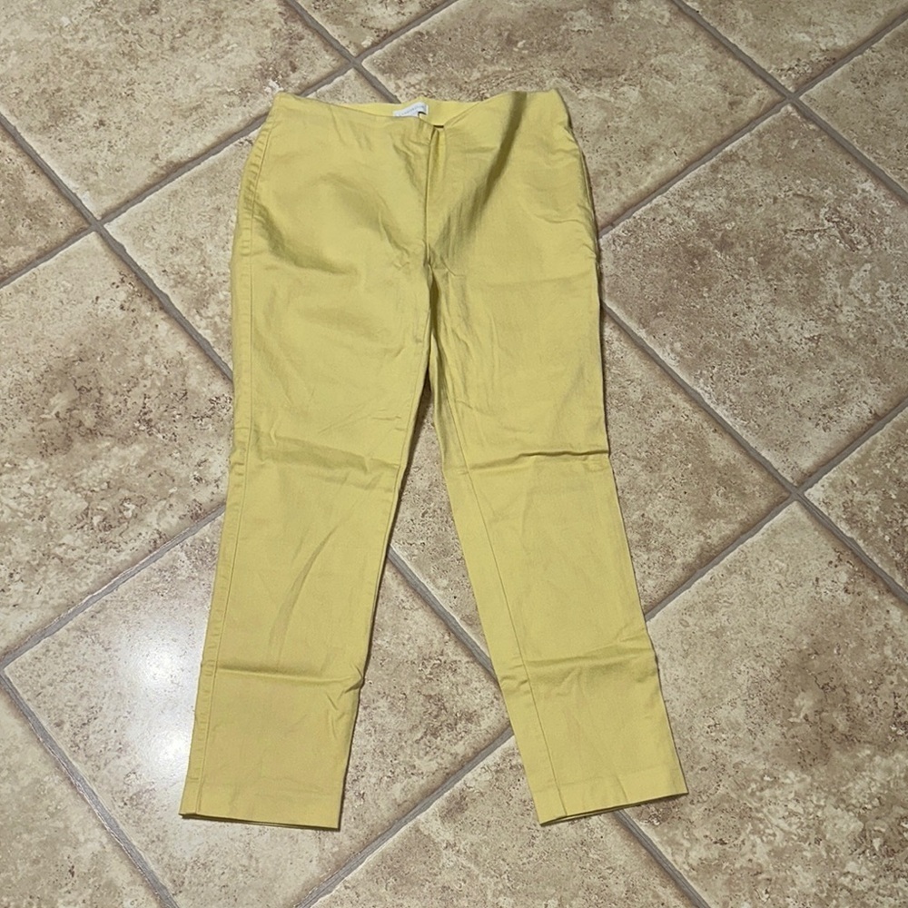 Charter Club Yellow Slim Fit Pull On Capris, Sz 10